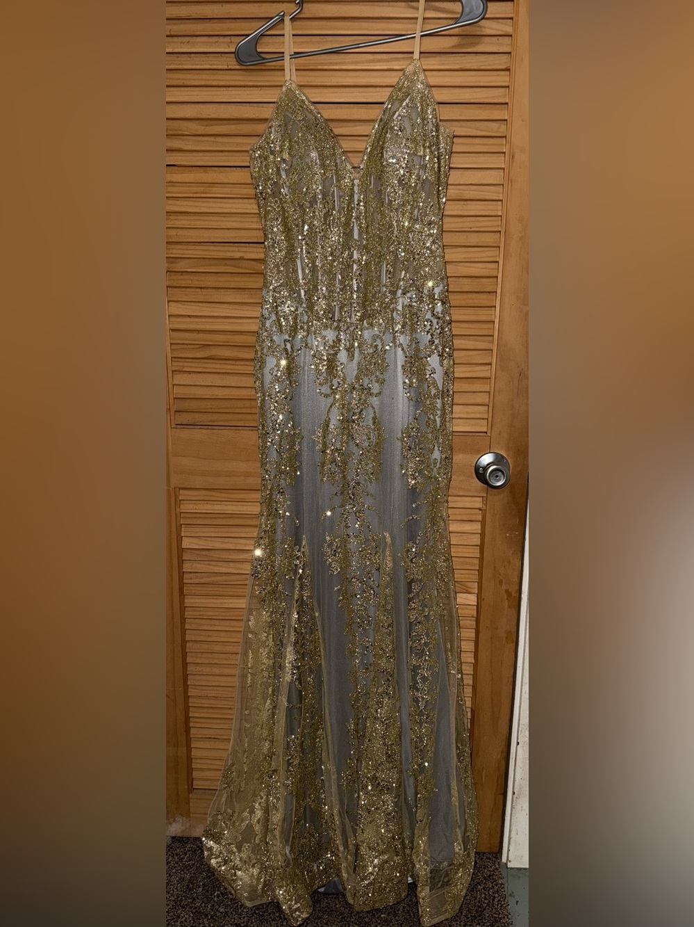 Gold Sequin Maxi Dress Skirt - Gold Embellished Women's Maxi